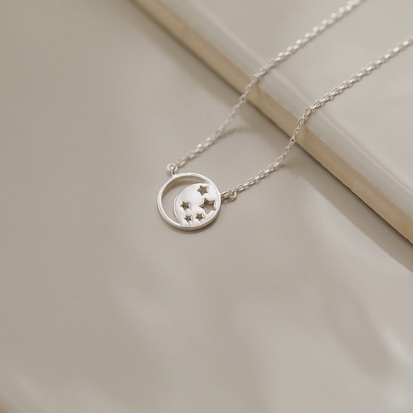 11thstreet Jewelry - Celestial Moon & Stars Necklace | 925 Silver
